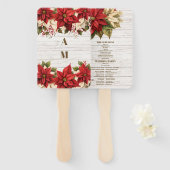 白素朴木ポインセチ結婚ア ハンドファン (正面&裏面)