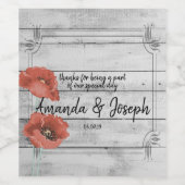 白素朴木ポピーの花結婚のワインラベル ワインラベル (シングルラベル)