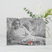 白素朴木ポピー花卒業カード 招待状 (スタンド正面)