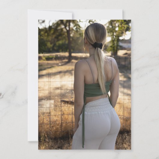 白素朴木植物写真卒業パーティー 招待状 (裏面)