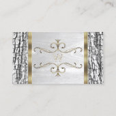 白素朴木樹皮粒金ゴールドモノグラ縁どム 名刺 (正面)