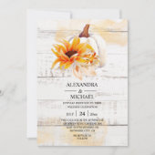 白素朴木水カラーカボチャひまわり 招待状 (正面)