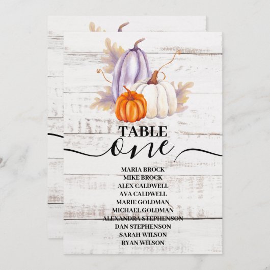 白素朴木水カラーカボチャひまわりI 招待状 (正面/裏面)