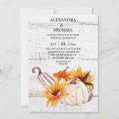 白素朴木水カラーカボチャひまわりInv 招待状 (正面)