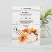 白素朴木水カラーカボチャひまわりInv 招待状 (スタンド正面)