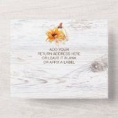 白素朴木水カラーカボチャ赤ちゃんシャワー オールインワン招待状 (裏面)