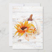 白素朴木水カラーカボチャ赤ちゃんシャワー 招待状 (裏面)