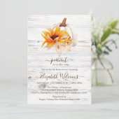 白素朴木水カラーカボチャ赤ちゃんシャワー 招待状 (スタンド正面)