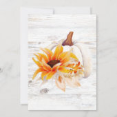 白素朴木水カラーカボチャ赤ちゃんシャワー 招待状 (裏面)