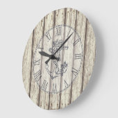 白素朴木色彩の鮮やかフローラ航海のいかり ラージ壁時計 (傾斜)