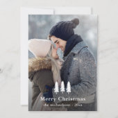 白素朴松の木クリスマスホリデー写真 シーズンカード (正面)