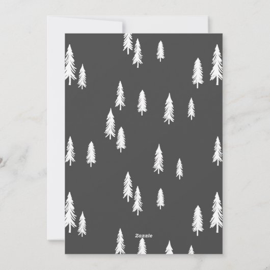 白素朴松の木クリスマスホリデー写真 シーズンカード (裏面)