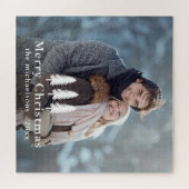 白素朴松の木クリスマスホリデー写真 ジグソーパズル (横)