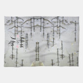 白素朴樺の木バークハートブライダルシャワー キッチンタオル (横)