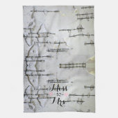 白素朴樺の木バークハートブライダルシャワー キッチンタオル (縦)