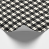 白素朴水牛の格子柄のクリスマス ラッピングペーパー (角)