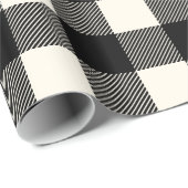 白素朴水牛の格子柄のクリスマス ラッピングペーパー (ロールコーナー)