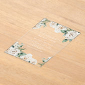 白素朴水色フローラ結婚の アクリル招待状 (レイダウン)