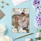 白素朴水色フローラ結婚写真 アクリル招待状 (インサイチュ (ウェディング))