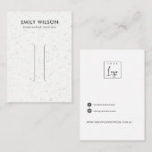 白素朴灰色テラゾヘアクリップ表示カード 名刺 (正面/裏面)