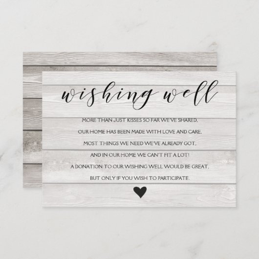白素朴結婚木Wishing well insert card エンクロージャーカード (正面/裏面)