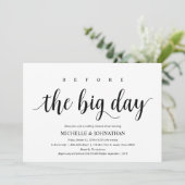 白素朴結婚黒のリハーサル・ディナー 招待状 (スタンド正面)