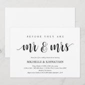 白素朴結婚黒のリハーサル・ディナー 招待状 (正面/裏面)