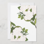 白素朴緑の水色のフローラ結婚の 招待状 (裏面)