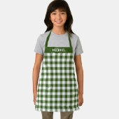 白素朴緑バッファロープレイドパターンカスタム エプロン (インサイチュ)