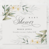 白素朴緑フローラバンチ赤ちゃんシャワー ビールラベル (シングルラベル)