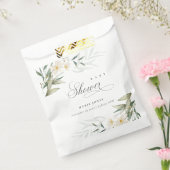 白素朴緑フローラバンチ赤ちゃんシャワー フェイバーバッグ (封をした状態)