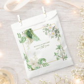 白素朴緑水色フローラ金ゴールド結婚の フェイバーバッグ (クリップ留めされた状態)