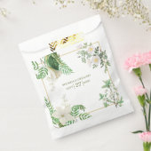 白素朴緑水色フローラ金ゴールド結婚の フェイバーバッグ (封をした状態)