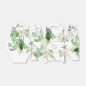 白素朴緑水色フローラ金ゴールド結婚の フェイバーボックス (折り畳みなし)