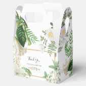 白素朴緑水色フローラ金ゴールド結婚の フェイバーボックス (オープン)