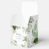 白素朴緑水色フローラ金ゴールド結婚の フェイバーボックス (オープン)