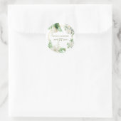 白素朴緑水色フローラ金ゴールド結婚の ラウンドシール (バッグ)