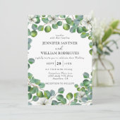 白素朴花とユーカリ結婚 招待状 (スタンド正面)