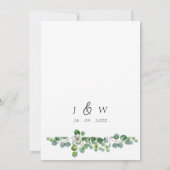 白素朴花とユーカリ結婚 招待状 (裏面)