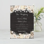 白素朴花と木の結婚式招待状 招待状 (スタンド正面)