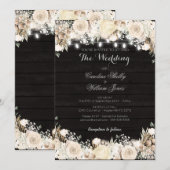 白素朴花と木の結婚式招待状 招待状 (正面/裏面)