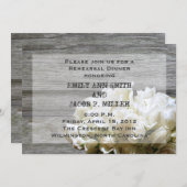 白素朴花リハーサルディナー招待状 招待状 (正面/裏面)