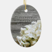 白素朴花結婚式の引き出物オーナメント セラミックオーナメント (裏面)