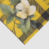 白素朴花dの黄色と黒の格子縞 薄葉紙 (詳細)