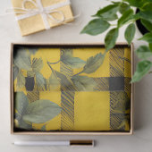 白素朴花dの黄色と黒の格子縞 薄葉紙 (ギフト)