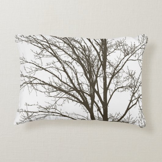 白素朴茶色の木の枝 アクセントクッション (裏面)