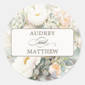 白素朴開花結婚ズ ラウンドシール (正面)