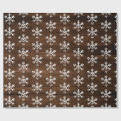 白素朴雪片ダークウッド ラッピングペーパー (フラット)