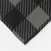 白素朴鹿〔雄ジカの〕枝角チェックプレイドファミリ名 フリースブランケット (角)