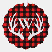 白素朴鹿〔雄ジカの〕枝角&バッファロープライド写真 オーナメントカード (正面)